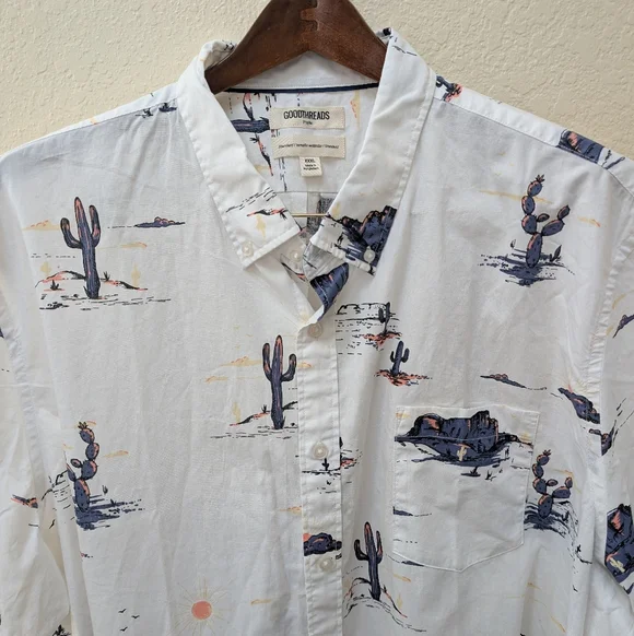 NWT Goodthreads Dessert Print Short Sleeve Button Up Shirt. Size XXXL - Picture 2 of 5